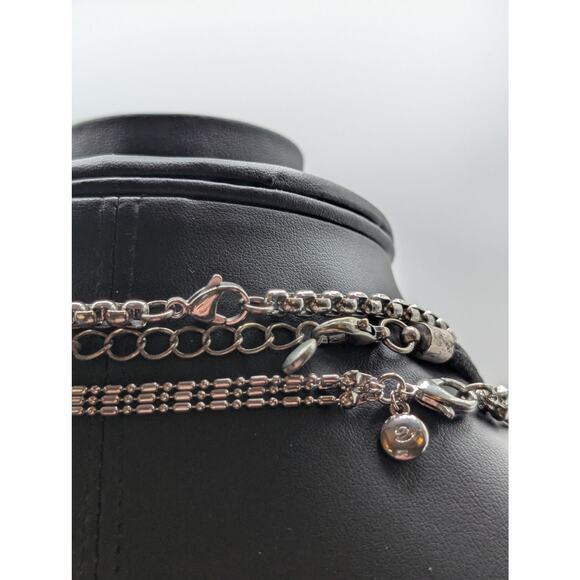 Lot of Three Silver Tone Boho & Chain Necklaces - Picture 6 of 8